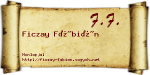 Ficzay Fábián névjegykártya